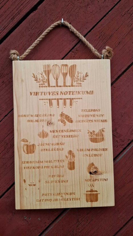 Plāksne "Virtuves noteikumi"